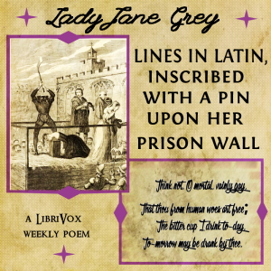 Lines in Latin, inscribed with a pin upon her prison wall. cover