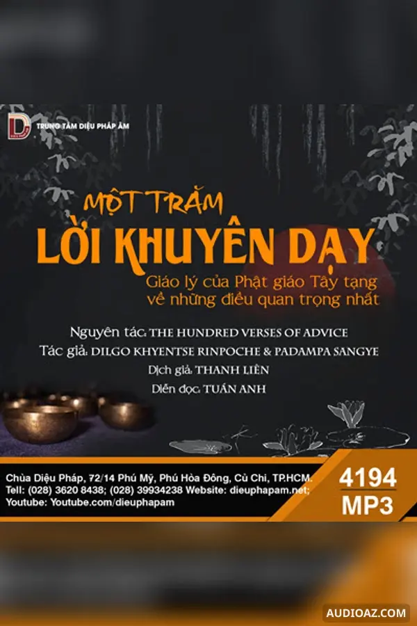 100 Lời Khuyên Dạy - Giáo Lý Của Phật Giáo Tây Tạng Về Những Điều Quan Trọng Nhất - Dilgo Khyentse Rinpoche & Padampa Sangye - Loại Khác - Audio Phật Pháp